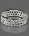 Slip on some sparkle with this stunning stretch bracelet by Monet. Featuring crystal accents set in silvertone mixed metal. Approximate diameter: 8 inches.