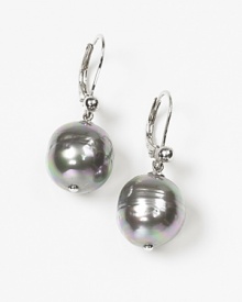Majorica 12mm baroque grey pearl drop earrings are beautifully crafted using organic man made pearls from Mallorca, Spain. An updated classic. Sterling silver and 14 karat post. Clasp closure for pierced ears. 1.5 drop. Majorica 12mm baroque grey pearl drop earrings are beautifully crafted using organic man made pearls from Mallorca, Spain. An updated classic. Sterling silver and 14 karat post. Clasp closure for pierced ears. 1.5 drop.