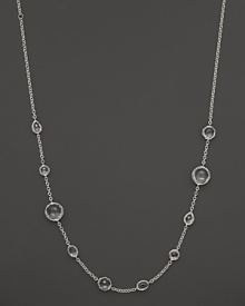 A sterling silver chain necklace with an modern mix of clear quartz stations. From Ippolita. A sterling silver chain necklace with an modern mix of clear quartz stations. From Ippolita.