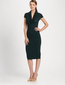 A brilliant, body-conscious knit dress made from luxurious merino wool.Feminine necklineShort sleevesPull-on styleAbout 41 from shoulder to hemMerino woolDry cleanImported Model shown is 5'10 (177cm) wearing US size Small. A brilliant, body-conscious knit dress made from luxurious merino wool.Feminine necklineShort sleevesPull-on styleAbout 41 from shoulder to hemMerino woolDry cleanImported Model shown is 5'10 (177cm) wearing US size Small.