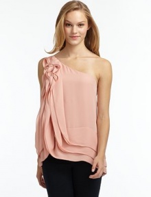 THE LOOKRuffled detailingOne-shoulder styleLayered hemTHE FITAbout 25 from shoulder to hemTHE MATERIALSilkFully linedCARE & ORIGINDry cleanImportedModel shown is 5'8 (172½cm) wearing US size Small. THE LOOKRuffled detailingOne-shoulder styleLayered hemTHE FITAbout 25 from shoulder to hemTHE MATERIALSilkFully linedCARE & ORIGINDry cleanImportedModel shown is 5'8 (172½cm) wearing US size Small.