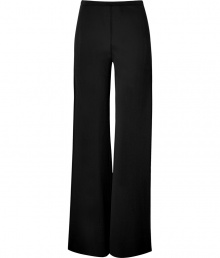 Perfect for an elegant evening look, these Donna Karan wide leg pants exude stylish sophistication - Slim waistband with flowing wide leg - Style with a cowl neck top, a bold shouldered blazer, and platform heels Perfect for an elegant evening look, these Donna Karan wide leg pants exude stylish sophistication - Slim waistband with flowing wide leg - Style with a cowl neck top, a bold shouldered blazer, and platform heels