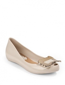 THE LOOKA collaboration with Vivienne WestwoodMelflex plastic upperGolden buckle on topCutout detail at round toeConcealed wedge, ¾ (20mm)THE MATERIALMelflex plastic upperMelflex lining and soleORIGINMade in BrazilOUR FIT MODEL RECOMMENDS ordering true whole size; ½ sizes should order the next whole size down. THE LOOKA collaboration with Vivienne WestwoodMelflex plastic upperGolden buckle on topCutout detail at round toeConcealed wedge, ¾ (20mm)THE MATERIALMelflex plastic upperMelflex lining and soleORIGINMade in BrazilOUR FIT MODEL RECOMMENDS ordering true whole size; ½ sizes should order the next whole size down.