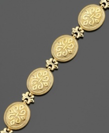 Classic design and lasting beauty. This beautiful bracelet is crafted in 14k gold. Approximate length: 7-1/2 inches. Classic design and lasting beauty. This beautiful bracelet is crafted in 14k gold. Approximate length: 7-1/2 inches.