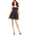 Faux leather ups the edge on this otherwise flirty Free People A-line dress -- perfect for a not-so-sweet summer look!