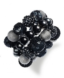 Beads bring modern fashion with this Style&co. bracelet. The three-row design showcases hematite and black plastic stones for an intriguing accessory. Crafted in hematite tone mixed metal. Approximate length: 7-1/2 inches. Beads bring modern fashion with this Style&co. bracelet. The three-row design showcases hematite and black plastic stones for an intriguing accessory. Crafted in hematite tone mixed metal. Approximate length: 7-1/2 inches.