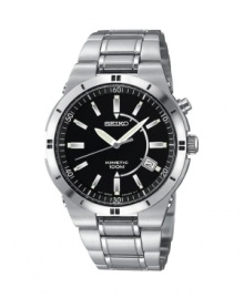 Get some face time. This timepiece features a dramatic, black dial, stainless steel bracelet and case, 22mm, power reserve indicator and date function. Water resistant up to 100 meters. Get some face time. This timepiece features a dramatic, black dial, stainless steel bracelet and case, 22mm, power reserve indicator and date function. Water resistant up to 100 meters.