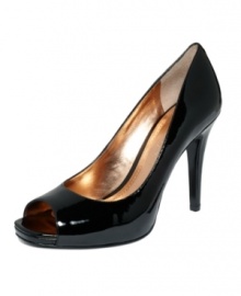 Take a shine to BCBGeneration's Dion platform peep-toe pumps. A glossy finish adds glamour to the allover color and the high, covered heel easily accessorizes with your professional wardrobe. Take a shine to BCBGeneration's Dion platform peep-toe pumps. A glossy finish adds glamour to the allover color and the high, covered heel easily accessorizes with your professional wardrobe.
