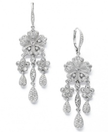 Stand out at your next special occasion. Eliot Danori steps up the elegance factor with these dazzling Plumeria chandelier earrings. Crafted in silver tone mixed metal with an assortment of sparkling crystals. Approximate drop: 1-1/2 inches. Stand out at your next special occasion. Eliot Danori steps up the elegance factor with these dazzling Plumeria chandelier earrings. Crafted in silver tone mixed metal with an assortment of sparkling crystals. Approximate drop: 1-1/2 inches.