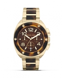 Tap this season's tortoise shell trend with this watch from MICHAEL Michael Kors. It's tonal face and bold bracelet perfect jet set chic, so wear it to give looks first class attitude. Tap this season's tortoise shell trend with this watch from MICHAEL Michael Kors. It's tonal face and bold bracelet perfect jet set chic, so wear it to give looks first class attitude.