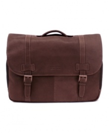 The guy on the go needs a bag that can keep up. This leather messenger from Kenneth Cole Reaction does the job with style to spare. Whether it's about business or pleasure, you'll get all the space you need, including a padded laptop pocket to help tote your tech stuff. Limited lifetime warranty. The guy on the go needs a bag that can keep up. This leather messenger from Kenneth Cole Reaction does the job with style to spare. Whether it's about business or pleasure, you'll get all the space you need, including a padded laptop pocket to help tote your tech stuff. Limited lifetime warranty.