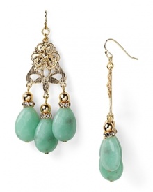 Gold medallions and faceted stones capture exotic casbah cool. Earrings by Lydell NYC. Gold medallions and faceted stones capture exotic casbah cool. Earrings by Lydell NYC.