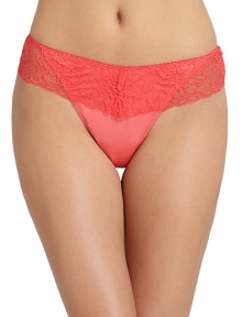THE LOOKPicot trim along the waistbandWide floral lace trims the waistbandSmooth satin bodyTHE MATERIAL90% polyamide/10% elastanePartially linedCARE & ORIGINHand washMade in Italy THE LOOKPicot trim along the waistbandWide floral lace trims the waistbandSmooth satin bodyTHE MATERIAL90% polyamide/10% elastanePartially linedCARE & ORIGINHand washMade in Italy