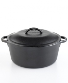 Rich with history and American-made pride, this cast iron beauty is ready to use and seasoned to a treasured black patina that offers a healthy approach to nonstick cooking. Even heating and retention, plus long-lasting durability, put this chef's essential at the home on your range. Rich with history and American-made pride, this cast iron beauty is ready to use and seasoned to a treasured black patina that offers a healthy approach to nonstick cooking. Even heating and retention, plus long-lasting durability, put this chef's essential at the home on your range.