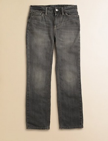 The skater-fit jeans combine a perfectly faded wash with a slim straight leg for a cool, timeless style.Button closureWaistband with belt loopsZip flyFive-pocket stylingCottonMachine washImported The skater-fit jeans combine a perfectly faded wash with a slim straight leg for a cool, timeless style.Button closureWaistband with belt loopsZip flyFive-pocket stylingCottonMachine washImported