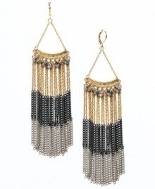 Complete your look from head to toe. INC International Concepts' stylish drop earrings dust your shoulders with a chic multi-chain and glass accent design. Set in mixed metal. Approximate drop: 4-3/4 inches. Complete your look from head to toe. INC International Concepts' stylish drop earrings dust your shoulders with a chic multi-chain and glass accent design. Set in mixed metal. Approximate drop: 4-3/4 inches.