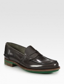 Polished calfskin leather enhance by a brightly-hued sole.Leather upperRubber soleMade in Italy Polished calfskin leather enhance by a brightly-hued sole.Leather upperRubber soleMade in Italy