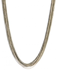 Mix and matchable style. Kenneth Cole New York's multi-tone necklace complements many different looks and features long strands of super-fine chains in a range of metallics. Crafted in mixed metal. Chains are arranged so they do not tangle easily. Approximate length: 36 inches + 3-inch extender. Mix and matchable style. Kenneth Cole New York's multi-tone necklace complements many different looks and features long strands of super-fine chains in a range of metallics. Crafted in mixed metal. Chains are arranged so they do not tangle easily. Approximate length: 36 inches + 3-inch extender.
