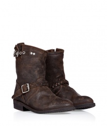 Perfectly broken-in in this seasons favorite biker style, Golden Gooses wool lined boots are a cozy and spot-on take on this must-have silhouette - Rounded toe, braided buckled strap, adjustable top strap, stitched welt, chunky stacked leather heel, wool lining, pull-on style - Hits above the ankle - Wear with everything from feminine dresses and leather jackets to favorite skinnies and modern knit pullovers Perfectly broken-in in this seasons favorite biker style, Golden Gooses wool lined boots are a cozy and spot-on take on this must-have silhouette - Rounded toe, braided buckled strap, adjustable top strap, stitched welt, chunky stacked leather heel, wool lining, pull-on style - Hits above the ankle - Wear with everything from feminine dresses and leather jackets to favorite skinnies and modern knit pullovers