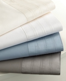 Smooth and soft, this sheet set is perfect for everyday use, featuring luxe 600-thread count cotton sateen and a decorative tonal embellishment along the hem. An array of hues coordinate with any bedroom decor. Smooth and soft, this sheet set is perfect for everyday use, featuring luxe 600-thread count cotton sateen and a decorative tonal embellishment along the hem. An array of hues coordinate with any bedroom decor.