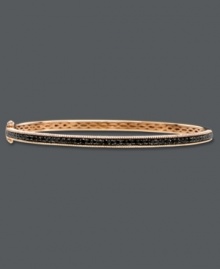 Slim, sparkly and perfect for stacking. Le Vian's stunning bangle bracelet features a seamless row of round-cut black diamonds (3/4 ct. t.w.) in a rich 14k rose gold setting. Bracelet features a hinge clasp. Approximate length: 7-1/2 inches. Slim, sparkly and perfect for stacking. Le Vian's stunning bangle bracelet features a seamless row of round-cut black diamonds (3/4 ct. t.w.) in a rich 14k rose gold setting. Bracelet features a hinge clasp. Approximate length: 7-1/2 inches.