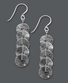 Subtly shimmer with a vintage twist. Studio Silver's overlapping design features textured sterling silver discs layered on top of one another. Approximate drop: 2 inches. Subtly shimmer with a vintage twist. Studio Silver's overlapping design features textured sterling silver discs layered on top of one another. Approximate drop: 2 inches.
