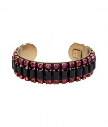 Inject modern glamour into you contemporary look with Dannijos intricately embellished crystal cuff - Structured shape - Layer over slim fitting long sleeves, or wear with Little Black cocktail dresses and colorful accessories