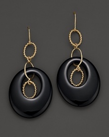 Onyx adds rich texture to links of 14K yellow gold. By Nancy B.