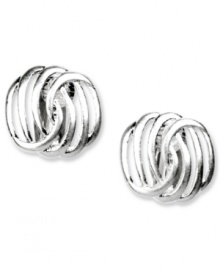 Woven wonders, by Jones New York. A chic woven pattern makes these button earrings a chic choice for the season. Set in silver tone mixed metal. Clip-on backing. Approximate drop: 1/4 inch. Woven wonders, by Jones New York. A chic woven pattern makes these button earrings a chic choice for the season. Set in silver tone mixed metal. Clip-on backing. Approximate drop: 1/4 inch.