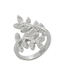 Fall head over heels for this season's sparkling designs. City by City's pretty leaf ring wraps itself neatly around your finger. Crafted in silver tone mixed metal with round-cut cubic zirconias (2 ct. t.w.). Size 5. Fall head over heels for this season's sparkling designs. City by City's pretty leaf ring wraps itself neatly around your finger. Crafted in silver tone mixed metal with round-cut cubic zirconias (2 ct. t.w.). Size 5.