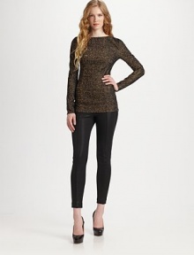 Slightly textured, wool-rich boatneck with zippered cuffs and a touch of silk. BoatneckLong sleevesZippered cuffsSilk lining61% wool/15% polyester fibers/14% acetate/10% silkDry cleanImported of French fabricModel shown is 5'9½ (176cm) wearing US size 4.OUR FIT MODEL RECOMMENDS ordering true size. Slightly textured, wool-rich boatneck with zippered cuffs and a touch of silk. BoatneckLong sleevesZippered cuffsSilk lining61% wool/15% polyester fibers/14% acetate/10% silkDry cleanImported of French fabricModel shown is 5'9½ (176cm) wearing US size 4.OUR FIT MODEL RECOMMENDS ordering true size.