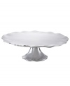 Pretty and polished, this Organics cake stand from Lenox serveware combines a natural shape in bright aluminum with a playful ruffled edge. Qualifies for Rebate