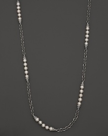 Lagos Sterling Silver Luna Freshwater Pearl Station Necklace, 36 Lagos Sterling Silver Luna Freshwater Pearl Station Necklace, 36