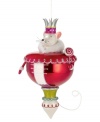 The evil Rat King turns circles around your tree, commanding attention as a shiny red ornament crowned with glitter, jewels and a furry white collar. A real prince from the Nutcracker Suite, by Department 56.