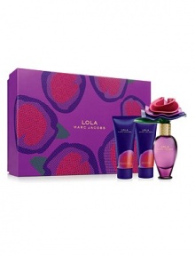 A warm floral bouquet, flirtatious with a playful wink. Relaxed, cool and confident. Lola is an intoxicating swirl of rich layers, wrapping the skin in sensuous florals blooming with a signature note of fuschia peony. Set includes: 1.7 oz. Eau de Parfum Spray, 2.5 oz. Body Lotion, and 2.5 oz. Shower Gel. A warm floral bouquet, flirtatious with a playful wink. Relaxed, cool and confident. Lola is an intoxicating swirl of rich layers, wrapping the skin in sensuous florals blooming with a signature note of fuschia peony. Set includes: 1.7 oz. Eau de Parfum Spray, 2.5 oz. Body Lotion, and 2.5 oz. Shower Gel.