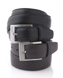 Instantly class up your dress wardrobe with this smooth leather belt from Nautica. Instantly class up your dress wardrobe with this smooth leather belt from Nautica.