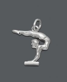 This sweet charm will have you doing flips. Rembrandt design features a gymnast doing a handstand. Crafted in sterling silver. Approximate drop: 3/4 inch. This sweet charm will have you doing flips. Rembrandt design features a gymnast doing a handstand. Crafted in sterling silver. Approximate drop: 3/4 inch.