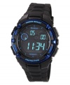 Midnight cool overtakes this rugged multi-functional digital watch from Armitron.