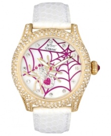 Weave a wonderful web with this watch by Betsey Johnson. Weave a wonderful web with this watch by Betsey Johnson.
