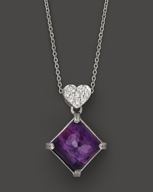 Lisa Nik Sterling Silver Grape Pendant Necklace with Diamonds, 18 Lisa Nik Sterling Silver Grape Pendant Necklace with Diamonds, 18
