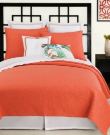 Always fun and vibrant, Trina Turk's Santorini Coral sham features a bold coral color and tone-on-tone quilting details for plush texture and a totally Trina flair.