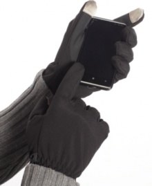 From Club Room, the gloves you'll want to wear everyday. Practical and comfortable, Text Gloves combine conductive technology on the thumb and forefinger with a warm and flexible fit. From Club Room, the gloves you'll want to wear everyday. Practical and comfortable, Text Gloves combine conductive technology on the thumb and forefinger with a warm and flexible fit.