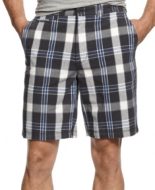 Modernize your plaid picks with the saturated color of these shorts from Club Room.