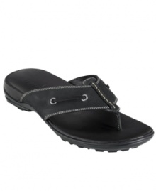 Refined and super durable, these leather thong from Cole Haan sandals complete a casual look. Refined and super durable, these leather thong from Cole Haan sandals complete a casual look.