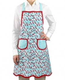 Look great, cook great! Create excitement in the kitchen with this fun & lively apron. Made from durable cotton, this flower- and stripe-printed chef's must-have showcases your passion for baking & creating. Look great, cook great! Create excitement in the kitchen with this fun & lively apron. Made from durable cotton, this flower- and stripe-printed chef's must-have showcases your passion for baking & creating.