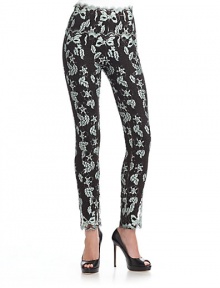 THE LOOKContrast bow and leaf patterned laceScalloped lace at waistSkinny fitSoft knit liningTHE FITRise, about 8Inseam, about 34THE MATERIAL64% silk/36% polyesterFully linedCARE & ORIGINDry cleanMade in ItalyModel shown is 5'10 (177cm) wearing US size 4. THE LOOKContrast bow and leaf patterned laceScalloped lace at waistSkinny fitSoft knit liningTHE FITRise, about 8Inseam, about 34THE MATERIAL64% silk/36% polyesterFully linedCARE & ORIGINDry cleanMade in ItalyModel shown is 5'10 (177cm) wearing US size 4.