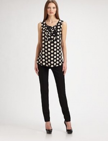 EXCLUSIVELY AT SAKS. Playful circular punto appliqués add a subtly textural element to this printed silk style.Jewel necklineSleevelessCircle appliqués at the bibBack keyhole button closureSilkDry cleanImported of Italian fabricModel shown is 5'9½ (176cm) wearing US size 4. EXCLUSIVELY AT SAKS. Playful circular punto appliqués add a subtly textural element to this printed silk style.Jewel necklineSleevelessCircle appliqués at the bibBack keyhole button closureSilkDry cleanImported of Italian fabricModel shown is 5'9½ (176cm) wearing US size 4.