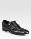 Luxurious calfskin leather with double monkstrap detail and comfortable rubber sole.Leather upperLeather liningPadded insoleRubber soleMade in Italy
