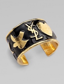 An iconic piece accented in glossy enamel. EnamelGoldtoneDiameter, about 2¼Slip-on styleMade in Italy An iconic piece accented in glossy enamel. EnamelGoldtoneDiameter, about 2¼Slip-on styleMade in Italy