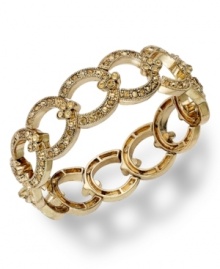 This glamorous bracelet from Charter Club is your link to on-trend fashion. Smoky topaz glass accents adorn a linked stretch design. Bracelet stretches to fit wrist. Crafted in 14k gold-plated mixed metal. Approximate diameter: 2-1/4 inches. This glamorous bracelet from Charter Club is your link to on-trend fashion. Smoky topaz glass accents adorn a linked stretch design. Bracelet stretches to fit wrist. Crafted in 14k gold-plated mixed metal. Approximate diameter: 2-1/4 inches.